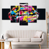 Painting by Numbers Art Lifestyle Colorful Half-Open Lips 5-Panel